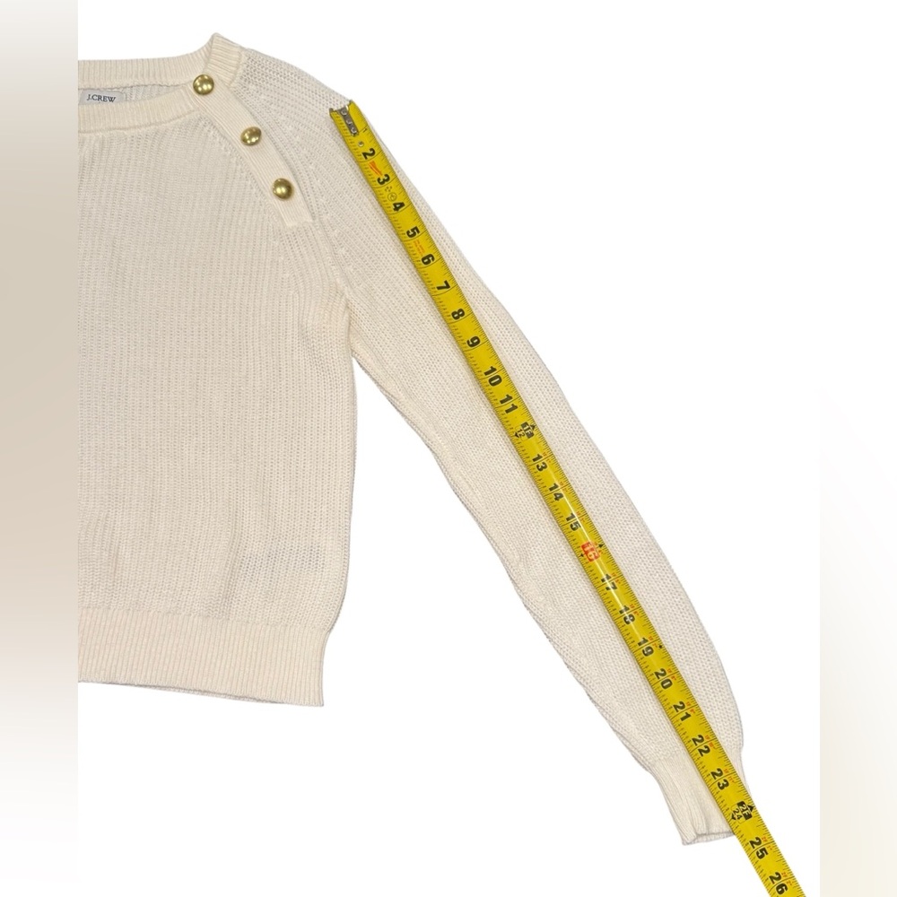 J. Crew Sweater Button Raglan Crewneck Ivory Women’s Small - Picture 8 of 9